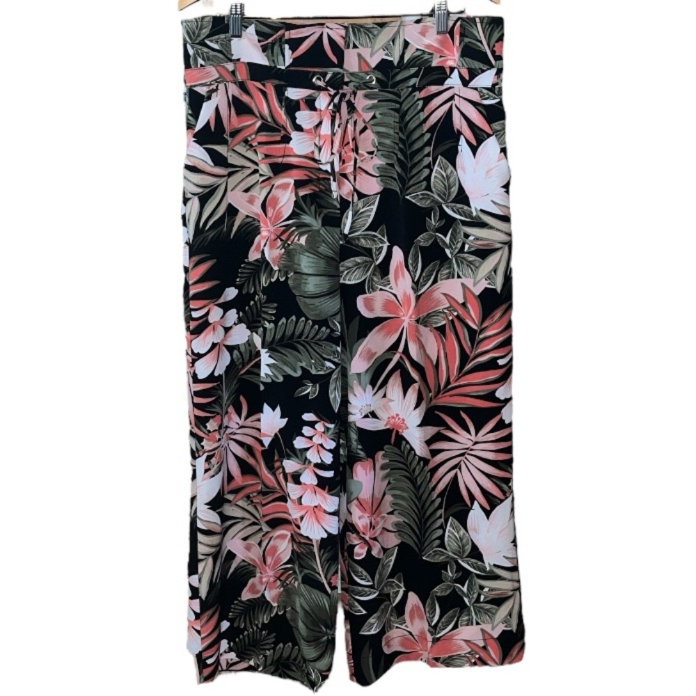 New York & Co. 7th Avenue Design Studio Cropped Paper-bag Palazzo Pants Size 14